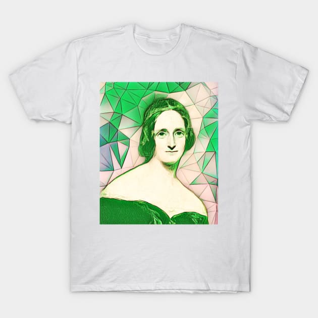 Mary Shelley Green Portrait | Mary Shelly Artwork 8 T-Shirt by JustLit